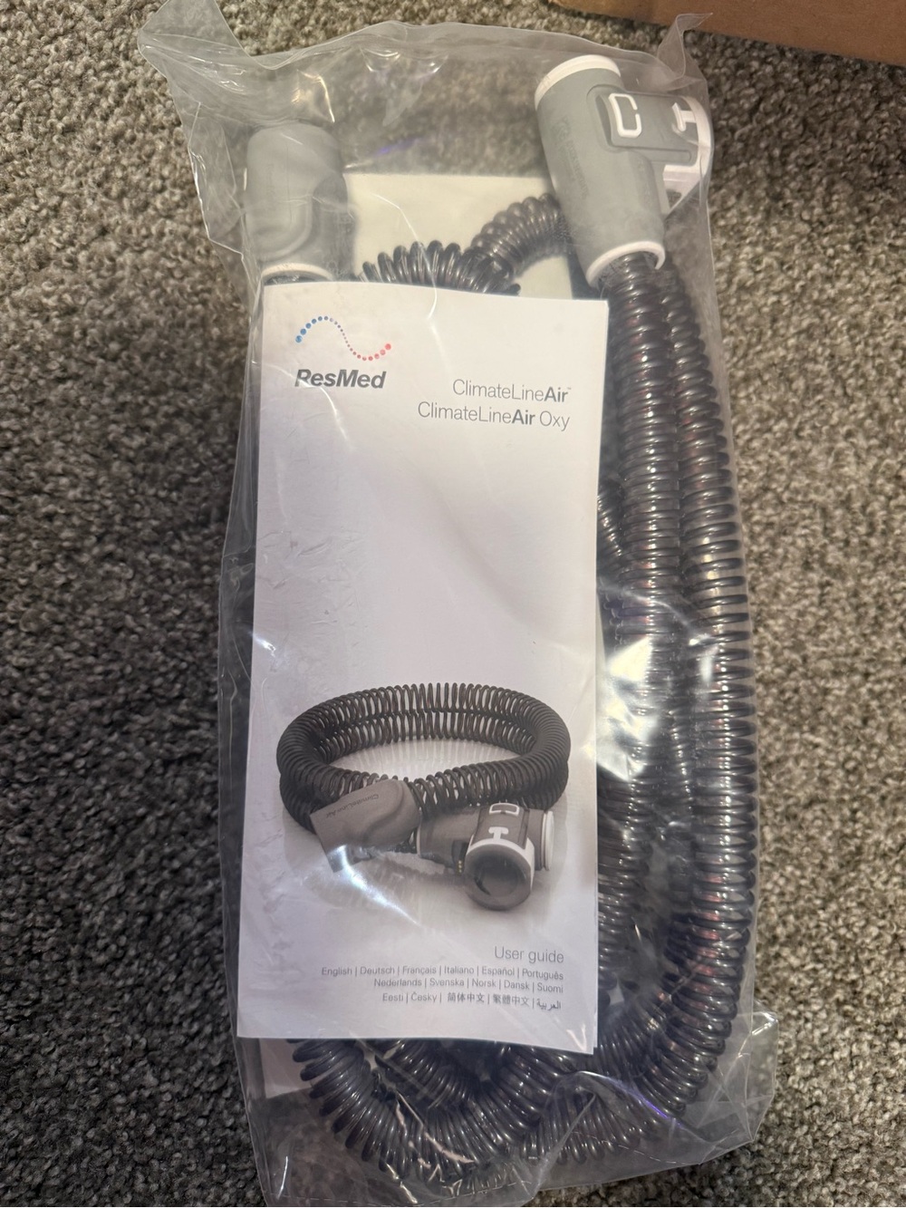 ResMed ClimateLineAir Oxy Heated CPAP Tubing - Dark Gray